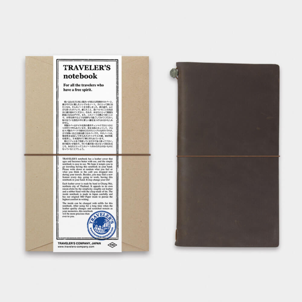 TRAVELER'S notebook Leather Cover Starter Kit - Regular Size - Brown