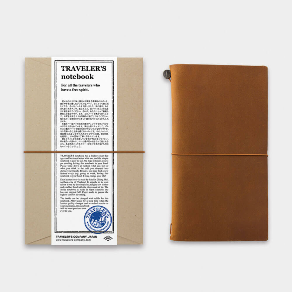 TRAVELER'S notebook Leather Cover Starter Kit - Regular Size - Camel